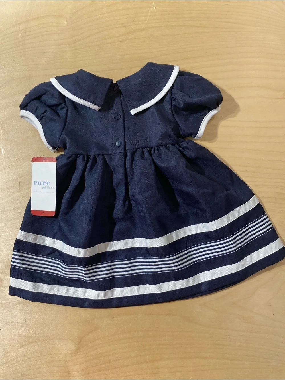 Rare Editions Navy and White Sailor Dress with Bow 18 Months (RY)